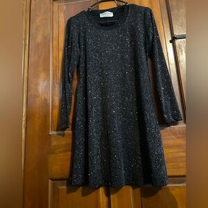Y2K 90s black rainbow sparkle mini dress medium